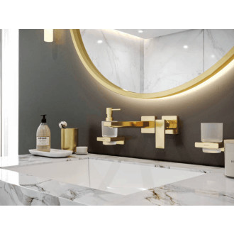 Dávkovač mýdla Hansgrohe AddStoris s držákem leštěný vzhled zlata 41745990