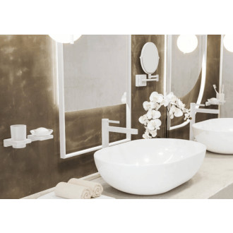 Kosmetické zrcátko Hansgrohe AddStoris sklopné matná bílá 41791700