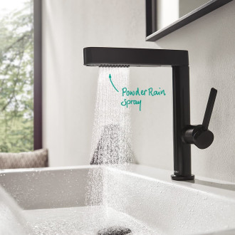 Umyvadlová baterie Hansgrohe Finoris s vytahovací sprškou, 2 proudy matná černá 76063670