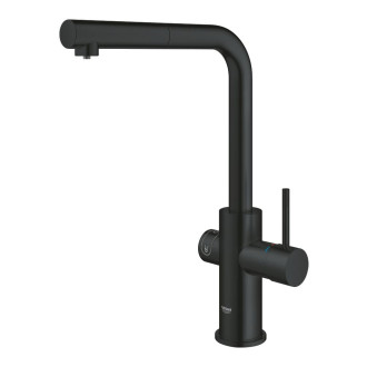 Dřezová baterie Grohe Blue Home s výpustí velvet black 31539KS0