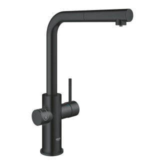 Dřezová baterie Grohe Blue Home s výpustí velvet black 31539KS0