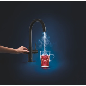 Dřezová baterie Grohe Red Duo s výpustí velvet black 30083KS1