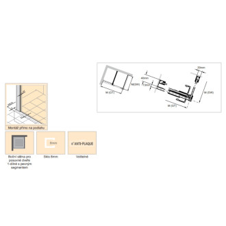 Boční zástěna ke sprchovým dveřím 100 cm Huppe Xtensa pure XT0308.069.348