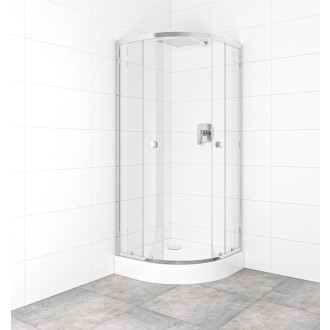 Set sprchového koutu a vaničky, čtvrtkruh 80x80 cm Multi Basic SIKOBKMUS80CRT