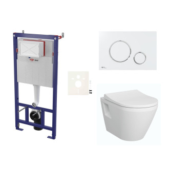 Cenově zvýhodněný závěsný WC set SAT do lehkých stěn / předstěnová montáž+ WC Vitra Integra SIKOSSINTRE70K