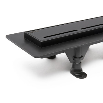 Sprchový žlab SAT 80 cm plast černý mat ZLAB80BL