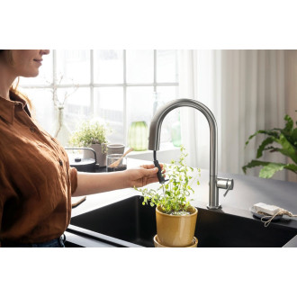 Dřezová baterie Hansgrohe Aqittura bez výpusti nerez 76801800