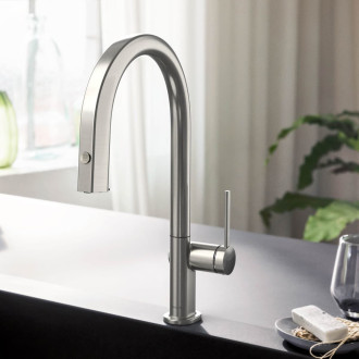 Dřezová baterie Hansgrohe Aqittura bez výpusti nerez 76826800