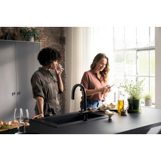 Dřezová baterie Hansgrohe Aqittura bez výpusti matná černá 76800670