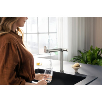Dřezová baterie Hansgrohe Aqittura bez výpusti nerez 76802800