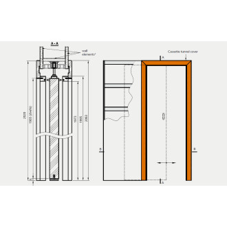 Tunel na posuv do pouzdra Naturel 90 cm pro tloušťku stěny 12,5 cm T125JA90