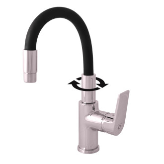 Umyvadlová baterie RAV SLEZÁK Colorado se silikonovým ramínkem chrom/černá CO119.0/15