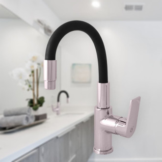 Umyvadlová baterie RAV SLEZÁK Colorado se silikonovým ramínkem chrom/černá CO119.0/15