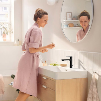 Umyvadlová baterie Hansgrohe Rebris S s výpustí matná černá 72517670