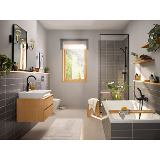 Sprchová baterie Hansgrohe Rebris E bez sprchového setu 150 mm matná černá 72650670