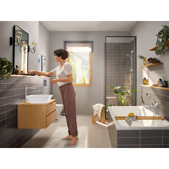 Vysoká umyvadlová baterie Hansgrohe Rebris E s výpustí chrom 72581000
