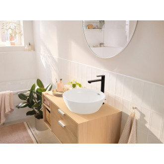 Vysoká umyvadlová baterie Hansgrohe Rebris S s výpustí matná černá 72590670