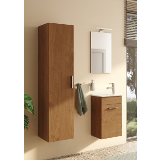 MIA umyvadlo, skříňka + zrcadlo s osvětlením 40 cm golden oak MIASET40D