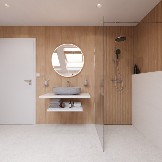 Černé kulaté zrcadlo s LED osvětlením 80 cm ZIL80LEDC