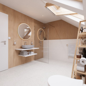 Černé kulaté zrcadlo s LED osvětlením 80 cm ZIL80LEDSEC