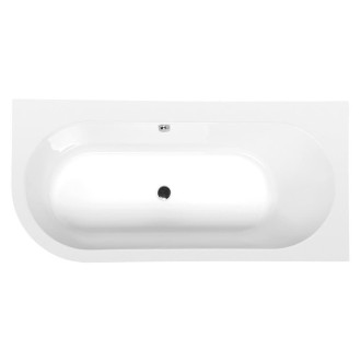 Asymetrická vana Polysan ASTRA 160x75 cm akrylát pravá černo/bílá 34611MB