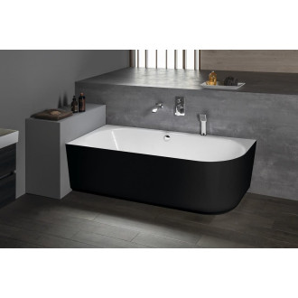 Rohová vana Polysan SUSSI 160x70 cm litý mramor levá černo/bílá 80219L