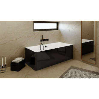 Obdélníková vana Polysan MARLENE 165x75 cm akrylát pravá černo/bílá 72403MCRB