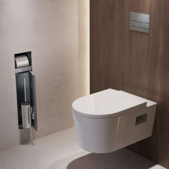 Držák Hansgrohe XtraStoris Rock s dvířky nerez 56062800