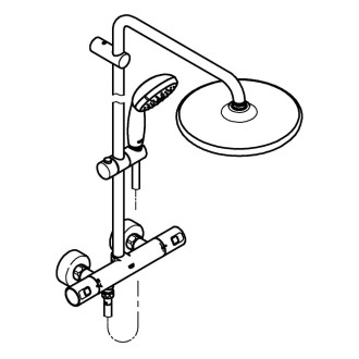 Sprchový systém Grohe Vitalio Start System 250 na stěnu s termostatickou baterií černá 266772430