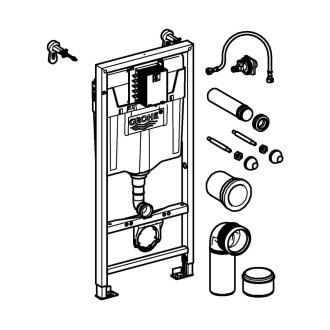 Sada 2 v 1 do lehké stěny k WC Grohe Rapid SL 39750001
