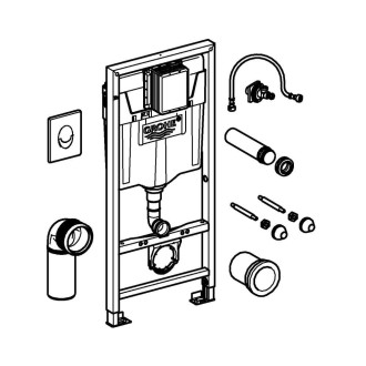 Sada 2 v 1 do lehké stěny k WC Grohe Rapid SL 38764001