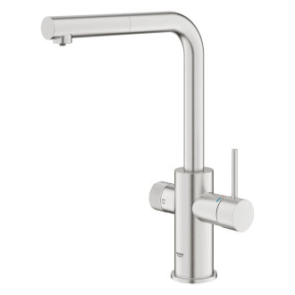 Dřezová baterie Grohe GROHE Blue Pure 2022 s vytahovací sprškou supersteel 30590DC0