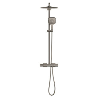Sprchový systém Grohe Rainshower System na stěnu s termostatickou baterií brushed hard graphite 26837AL0