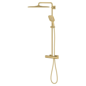 Sprchový systém Grohe Rainshower System na stěnu s termostatickou baterií brushed cool sunrise 26837GN0