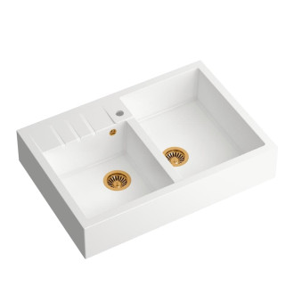 Dřez Quadron BILL120 sněhově bílá měď HCQB9062U1_PVDC1
