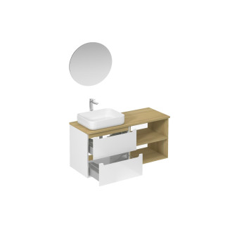 Koupelnová sestava s umyvadlem včetně umyvadlové baterie, vtoku a sifonu Naturel Stilla bílá lesk KSETSTILLA014