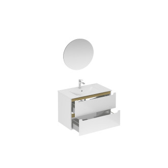 Koupelnová sestava s umyvadlem včetně umyvadlové baterie, vtoku a sifonu Naturel Stilla bílá lesk KSETSTILLA023