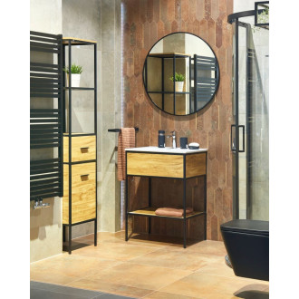 Zrcadlo B-Way kulaté pr.80cm, černý rám ZBWKU80C