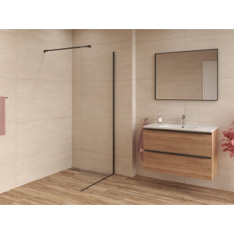 Walk-in 658X1950,čiré sklo 6mm, černý SATWIPRO70C