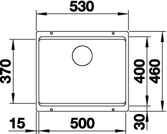 Blanco ETAGON 500-U dřez pod desku černá granit 525 887
