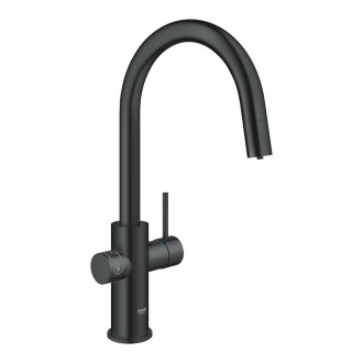 Dřezová baterie Grohe Blue Home s výpustí velvet black 31541KS0