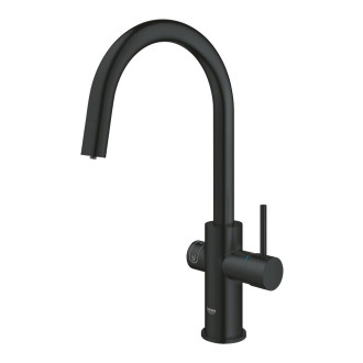 Dřezová baterie Grohe Blue Home s výpustí velvet black 31541KS0