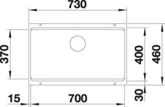 Blanco ETAGON 700-U dřez pod desku černá granit 525 891