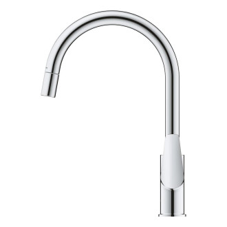 Dřezová baterie Grohe BauEdge s vytahovací sprškou chrom 30536000