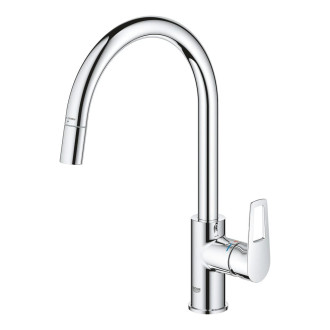 Dřezová baterie Grohe BauLoop s vytahovací sprškou chrom 30543000