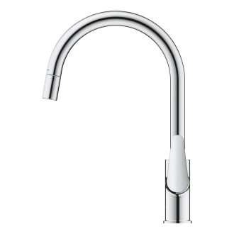 Dřezová baterie Grohe BauCurve s vytahovací sprškou chrom 30547000