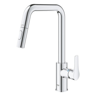 Dřezová baterie Grohe Eurosmart 2021 s vytahovací sprškou, 2 proudy chrom 30619000