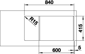 Blanco FAVUM XL 6 S dřez vestavný černá granit 526 082