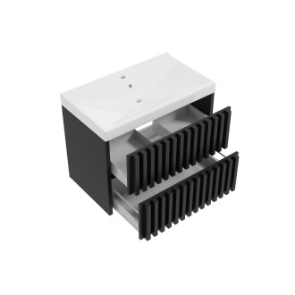 Delano skříňka s umyvadlem 80cm, černá DELANO80ZCUM