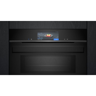 Siemens iQ700, Vestavná trouba s mikrovlnami, 60 x 60 cm, černá, HM978GNB1